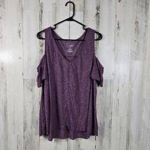 3/$15 Sonoma purple cold shoulder v-neck shirt women's size XL